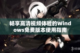 畅享高清视频体验的Windows免费版本使用指南