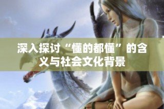 深入探讨“懂的都懂”的含义与社会文化背景