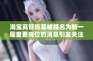 淘宝高管陈暮被提名为新一届重要岗位的消息引发关注
