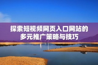 探索短视频网页入口网站的多元推广策略与技巧