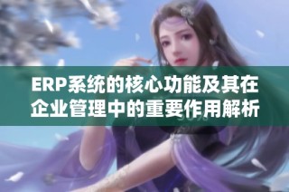 ERP系统的核心功能及其在企业管理中的重要作用解析