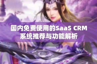 国内免费使用的SaaS CRM系统推荐与功能解析