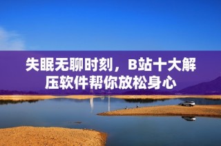 失眠无聊时刻，B站十大解压软件帮你放松身心