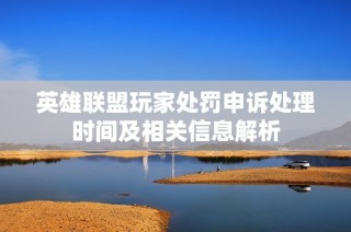 英雄联盟玩家处罚申诉处理时间及相关信息解析