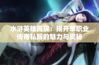 水浒英雄再现：揭开单职业传奇私服的魅力与奥秘