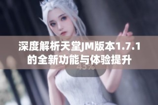 深度解析天堂JM版本1.7.1的全新功能与体验提升