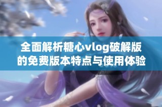 全面解析糖心vlog破解版的免费版本特点与使用体验