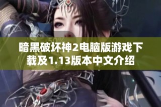 暗黑破坏神2电脑版游戏下载及1.13版本中文介绍