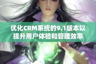 优化CRM系统的9.1版本以提升用户体验和管理效率