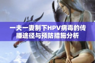 一夫一妻制下HPV病毒的传播途径与预防措施分析