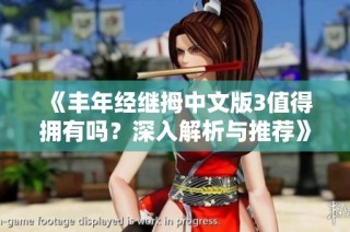 《丰年经继拇中文版3值得拥有吗？深入解析与推荐》