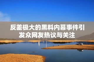 反差极大的黑料内幕事件引发众网友热议与关注