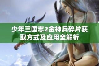 少年三国志2金神兵碎片获取方式及应用全解析
