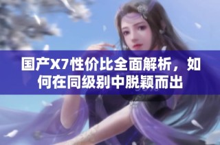 国产X7性价比全面解析，如何在同级别中脱颖而出