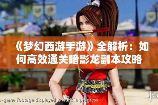 《梦幻西游手游》全解析：如何高效通关暗影龙副本攻略