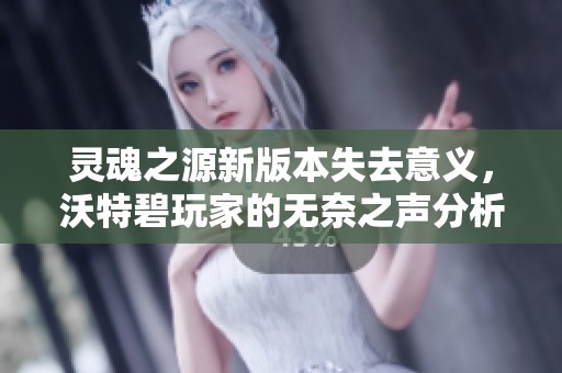灵魂之源新版本失去意义，沃特碧玩家的无奈之声分析