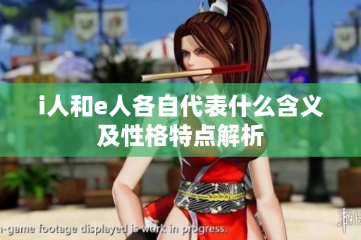 i人和e人各自代表什么含义及性格特点解析
