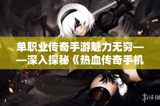 单职业传奇手游魅力无穷——深入探秘《热血传奇手机版》的精彩体验