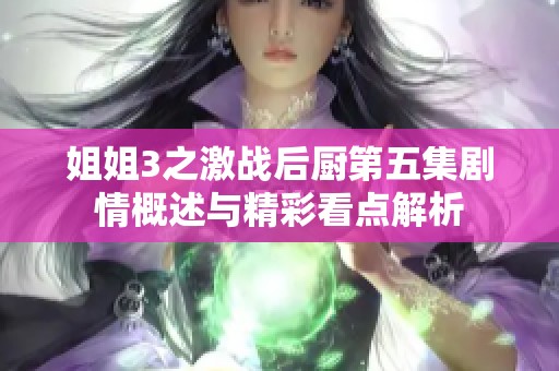 姐姐3之激战后厨第五集剧情概述与精彩看点解析