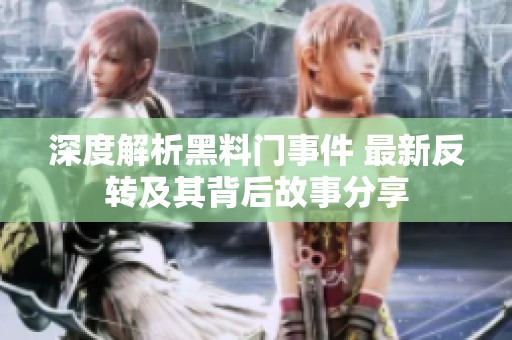 深度解析黑料门事件 最新反转及其背后故事分享