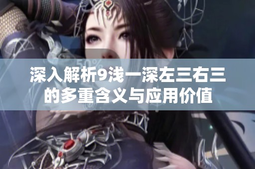深入解析9浅一深左三右三的多重含义与应用价值