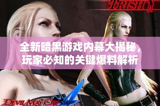 全新暗黑游戏内幕大揭秘，玩家必知的关键爆料解析