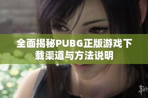 全面揭秘PUBG正版游戏下载渠道与方法说明
