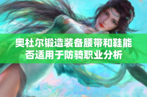 奥杜尔锻造装备腰带和鞋能否适用于防骑职业分析