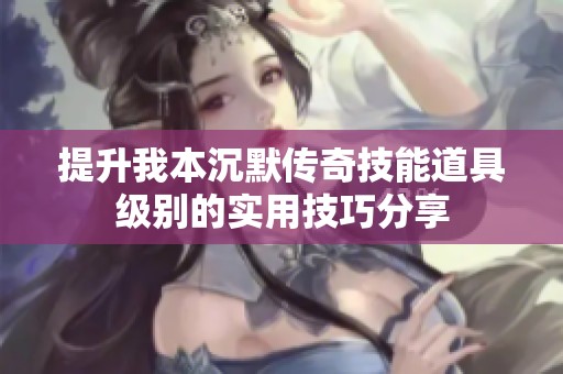 提升我本沉默传奇技能道具级别的实用技巧分享