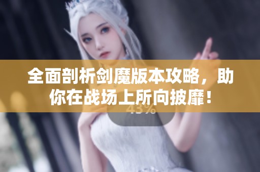 全面剖析剑魔版本攻略，助你在战场上所向披靡！