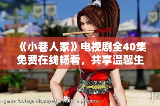 《小巷人家》电视剧全40集免费在线畅看，共享温馨生活故事