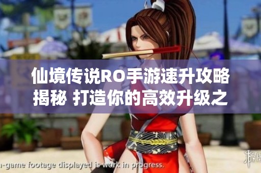 仙境传说RO手游速升攻略揭秘 打造你的高效升级之路