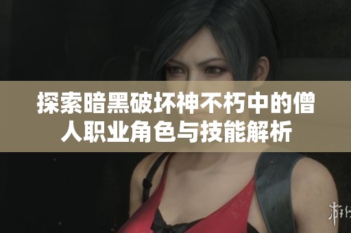 探索暗黑破坏神不朽中的僧人职业角色与技能解析