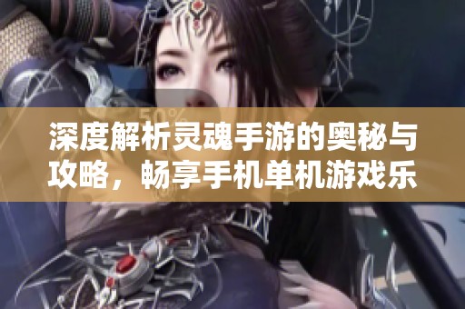 深度解析灵魂手游的奥秘与攻略，畅享手机单机游戏乐趣