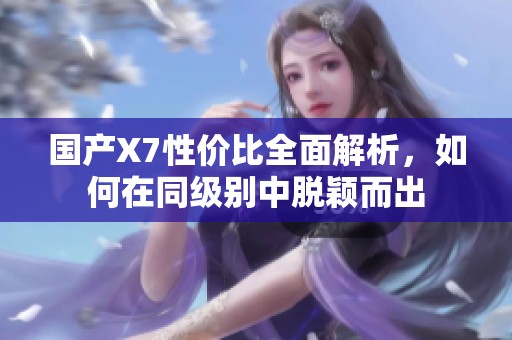 国产X7性价比全面解析，如何在同级别中脱颖而出