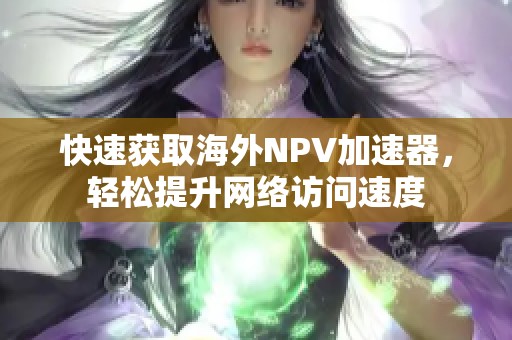 快速获取海外NPV加速器，轻松提升网络访问速度
