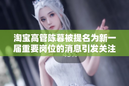 淘宝高管陈暮被提名为新一届重要岗位的消息引发关注