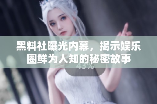 黑料社曝光内幕，揭示娱乐圈鲜为人知的秘密故事