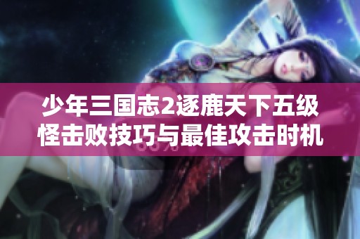 少年三国志2逐鹿天下五级怪击败技巧与最佳攻击时机解析