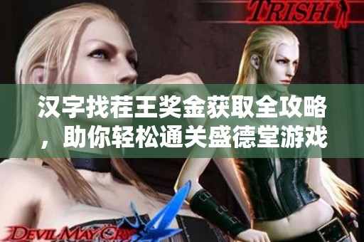 汉字找茬王奖金获取全攻略，助你轻松通关盛德堂游戏网